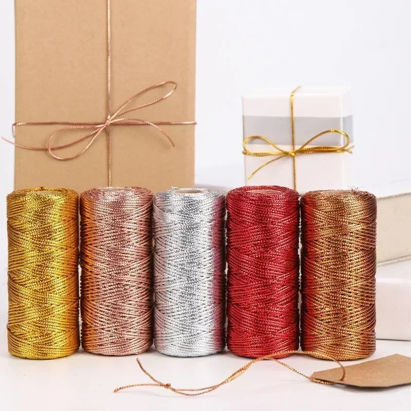 1.5mm Metallic Macrame Cord 100M – Gold & Silver Craft Rope