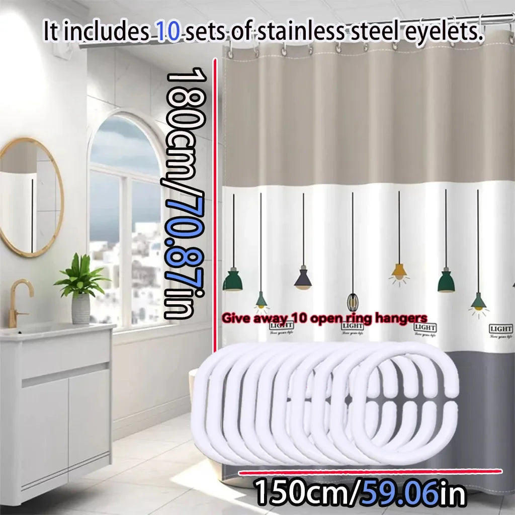 Nordic Chandelier PEVA Shower Curtain – Waterproof & Easy Clean