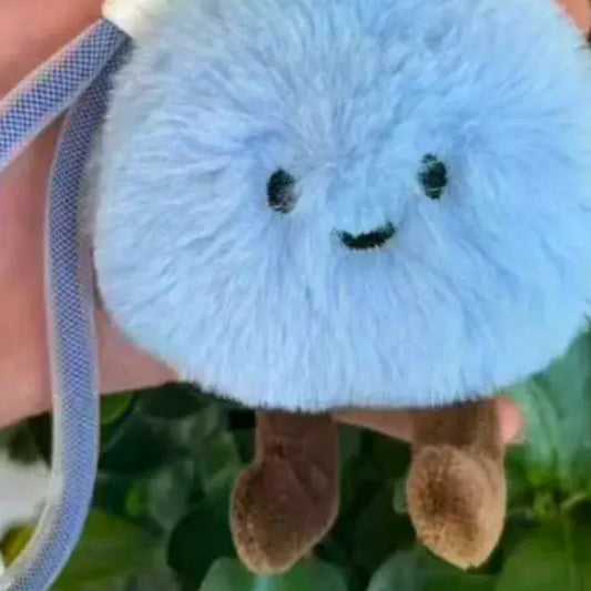 Fluffy Blueberry Plush Keychain – Cute Stuffed Bag Charm Pendant Plush Keychain Charm Oasis Select