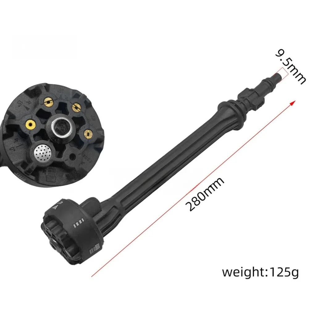 6-in-1 High-Pressure Car Wash Nozzle | 360° Rotation Rod