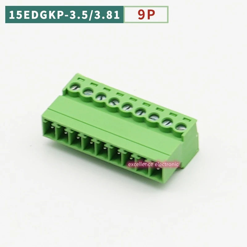 10PCS 15EDGKP 3.81mm/3.5mm Welding Free Aerial Docking Plug-in Terminal Block Female Socket 2P 3P 4P-12P 3.5/3.81 Pitch Peaceful Pleasures Health and Wellness 9P 3.81mm