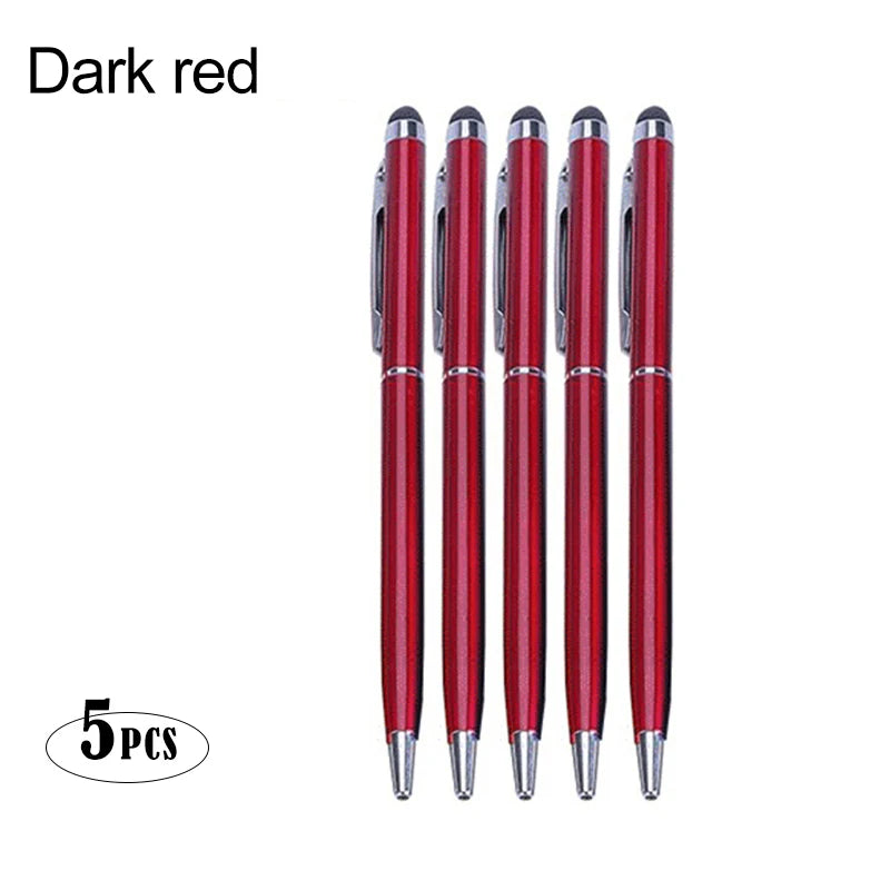 Metal Ballpoint Stylus Pen Touch Pen For Cell Phone Electrostatic Accessories Universal Tablet Pencil Android ipad Peaceful Pleasures Health and Wellness crimson(5pcs)