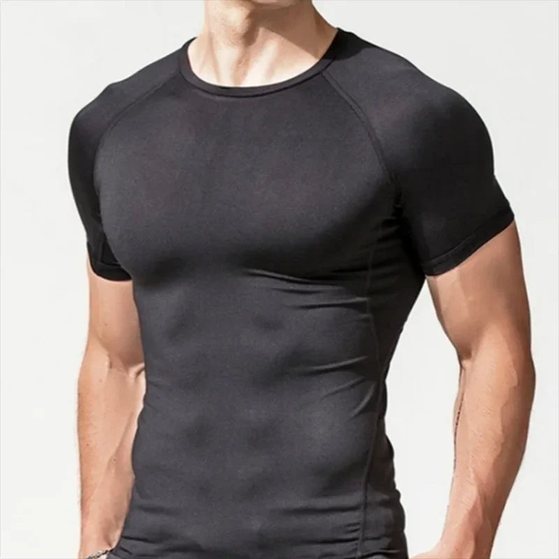 Men's T-shirt summer sportswear running T-shirt quick-drying stretch sweatshirt men's fitness T-shirt training sports top Peaceful Pleasures Health and Wellness