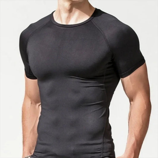Men's T-shirt summer sportswear running T-shirt quick-drying stretch sweatshirt men's fitness T-shirt training sports top Peaceful Pleasures Health and Wellness