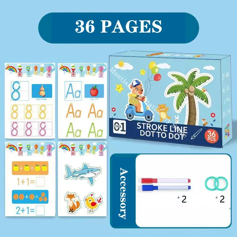 Children's Erasable Pen Eraser Handwriting Practice Book Reusable