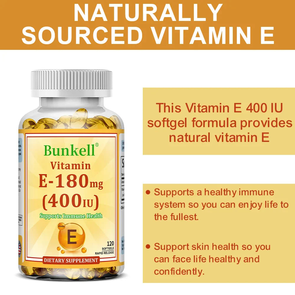 Vitamin E 400 IU Softgels – Antioxidant, Skin & Immune Support