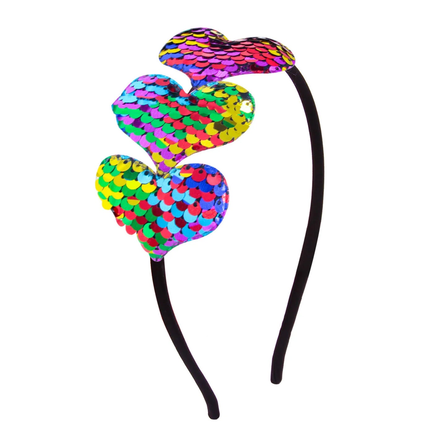 Candy Color Heart Sequin Headband for Girls | Cute Hair Band