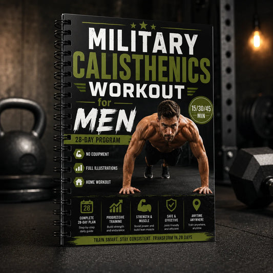 Military-style Calisthenics Workout A5 Spiral Guide Men 28-Day Peaceful Pleasures Health and Wellness