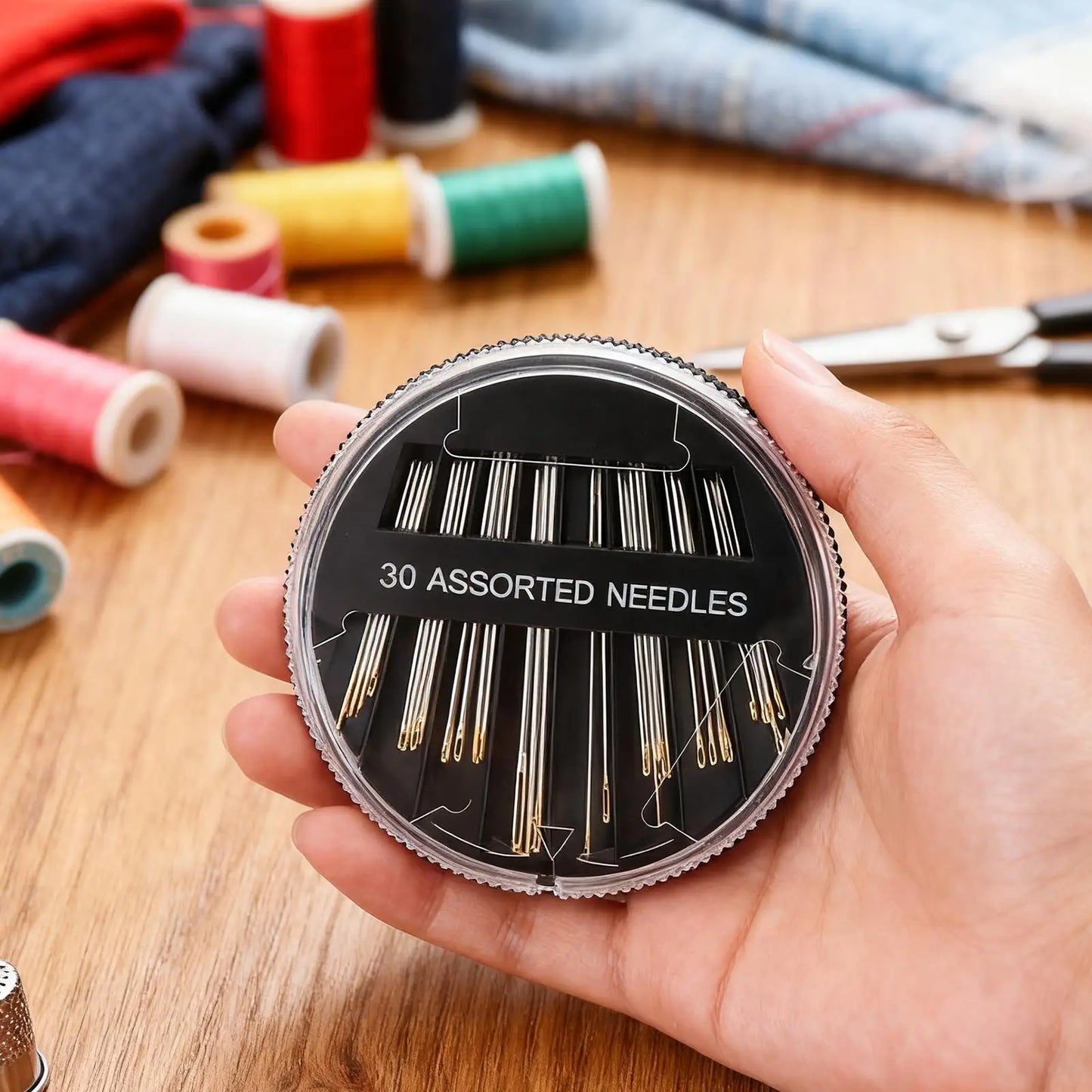 30-Piece Large Eye Sewing Needles Set – Embroidery & Quilting