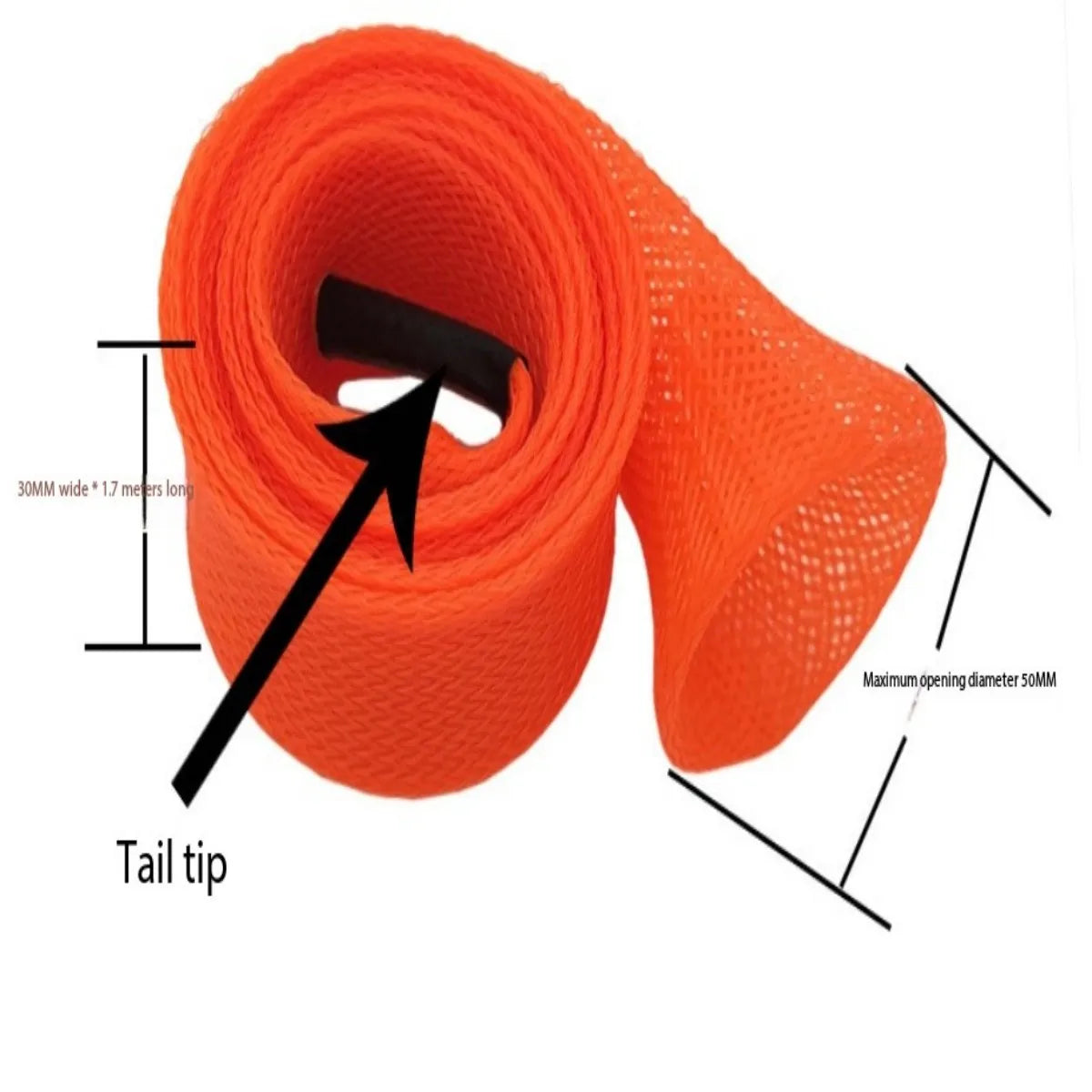 27998 LEO/Leou [Mesh Tube Telescopic Fishing Rod Cover 35mmX170cm] Rod Sleeve Fishing Gear Peaceful Pleasures Health and Wellness
