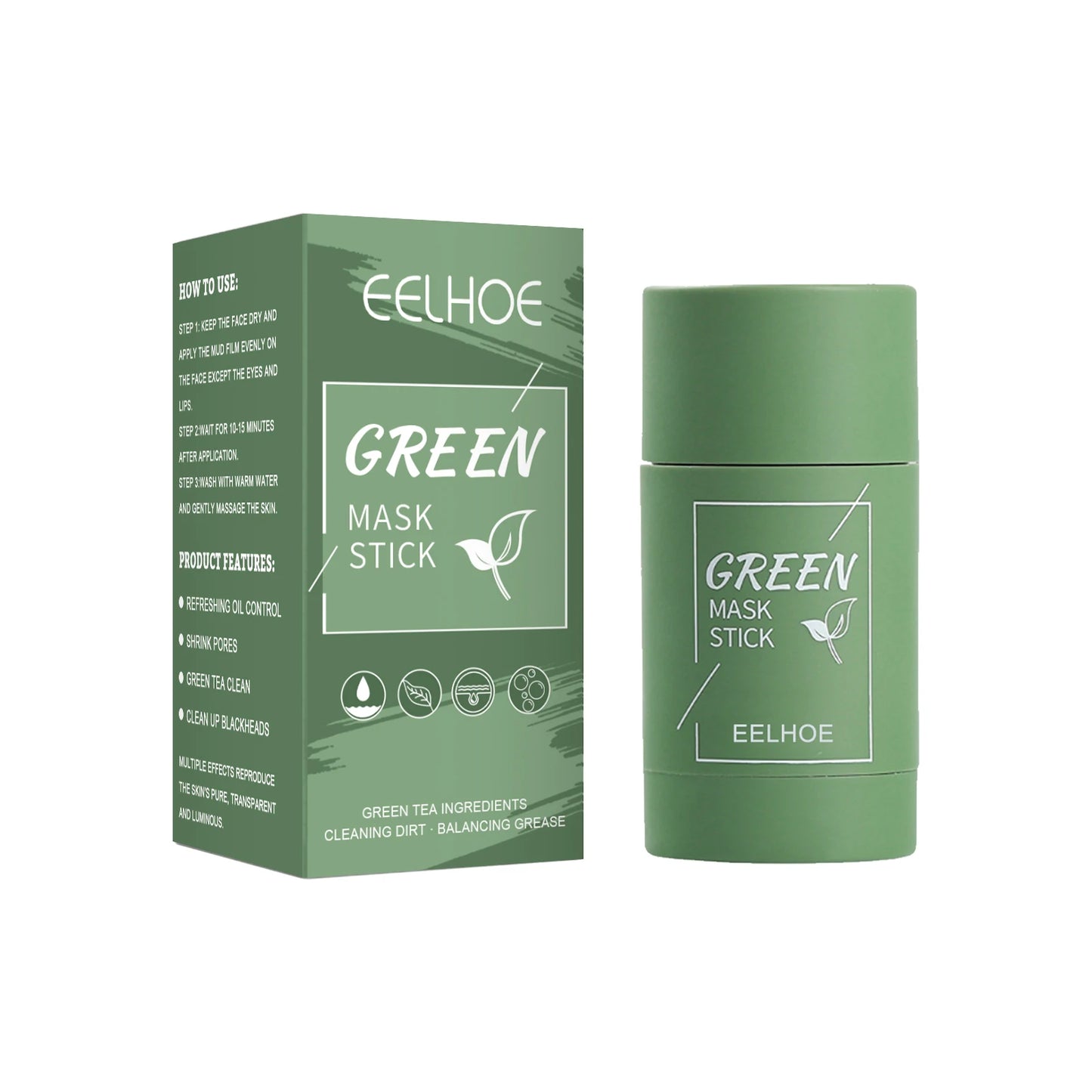 Green Tea Solid Cleansing Mask Stick – Pore & Blackhead Care