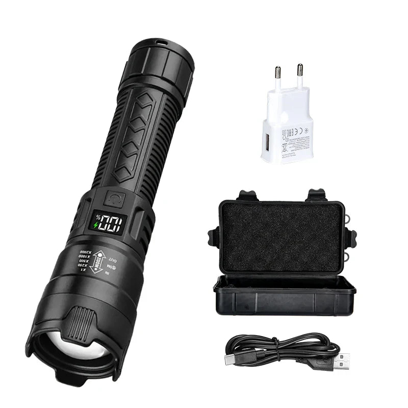 2000LM Rechargeable LED Tactical Flashlight | Zoom Torch