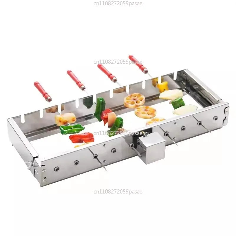 Auto-Rotate Stainless Steel BBQ Skewer & Hot Dog Roller Grill