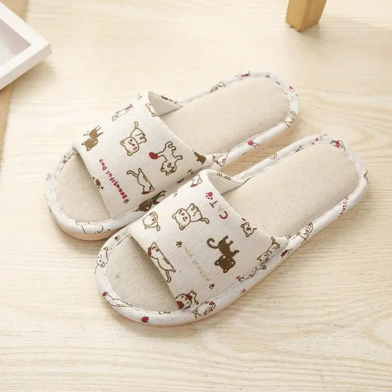 Women Flax Slippers - Breathable Indoor Sandals Peaceful Pleasures Health and Wellness