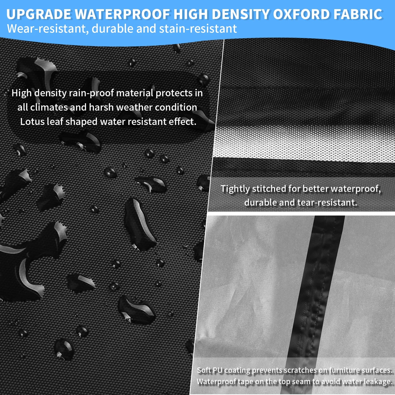 Waterproof Garden Furniture Cover L-Shaped Lounge Cover Sofa Cover for Garden Tarpaulin Corner Sofa Furniture Protective Cover Peaceful Pleasures Health and Wellness
