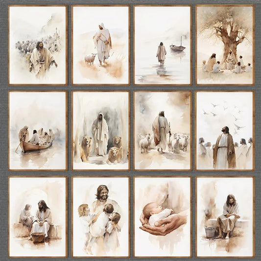 Jesus Walking on Water Canvas Wall Art | Biblical Home Decor Religious Canvas Print Peaceful Pleasures Health and Wellness
