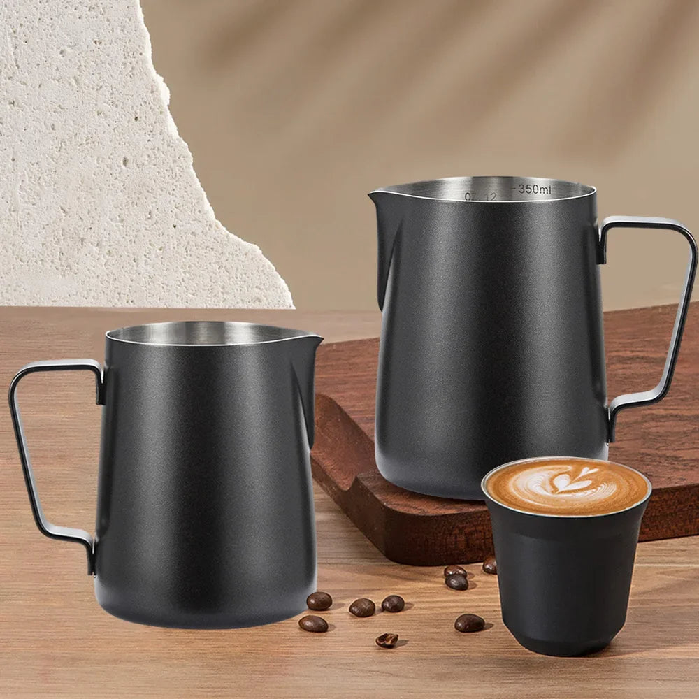350ML Coffee Milk Frothing Pitcher with Scale Latte Stainless Steel Pour Over Coffee Kettle Espresso Steaming Milk Frothing Cup Peaceful Pleasures Health and Wellness