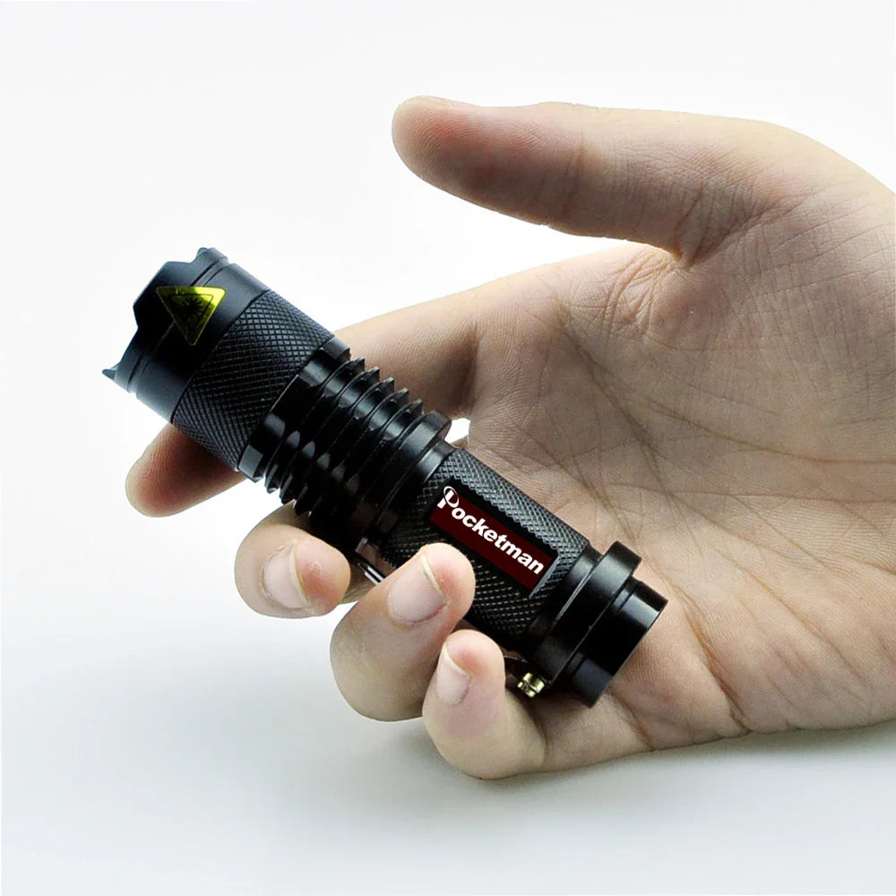 POCKETMAN Zoomable LED Flashlight 2000LM | 3 Modes, Waterproof