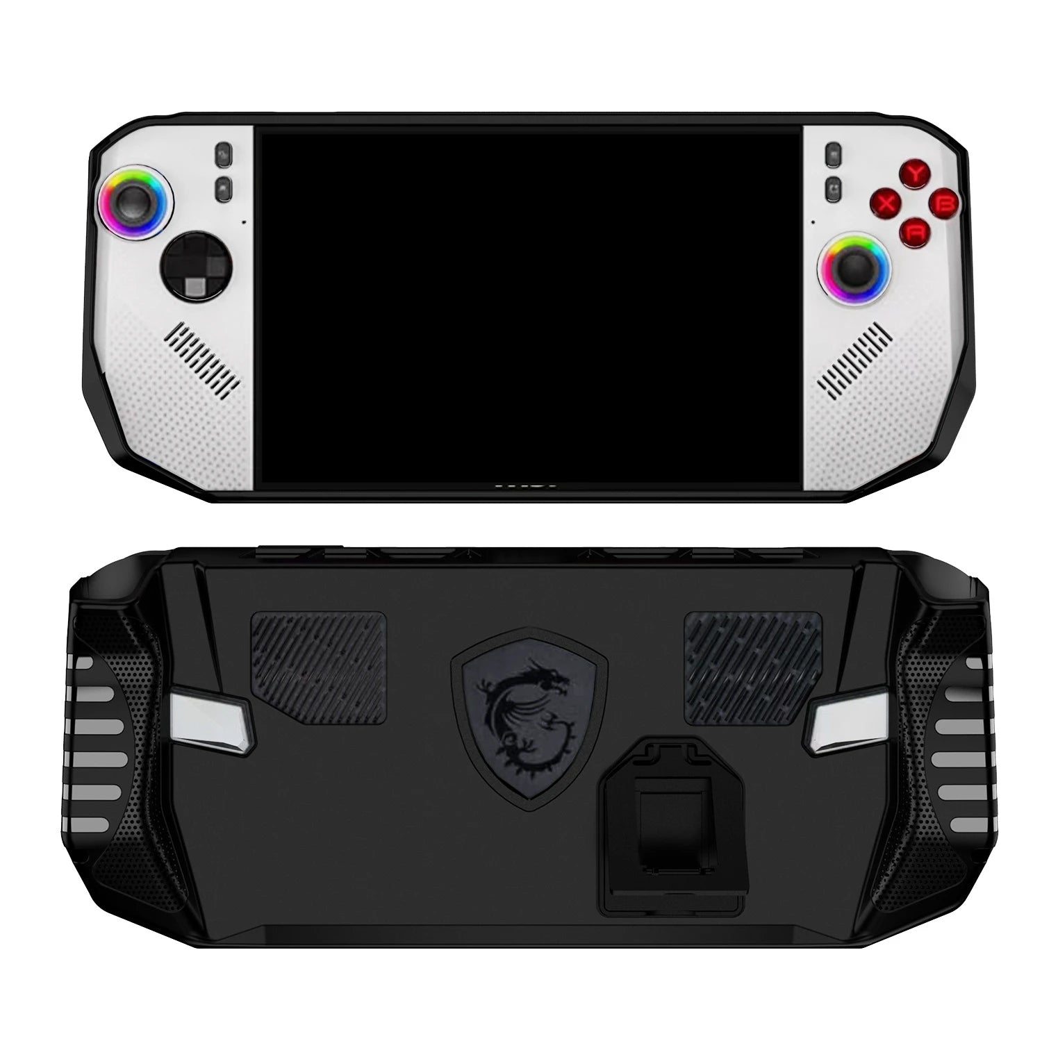 Black/Grey Protective Cover For MSI Claw 8 Z2 Extreme Game Machine TPU With Stand Protective Case Game Machine Protective Case Peaceful Pleasures Health and Wellness