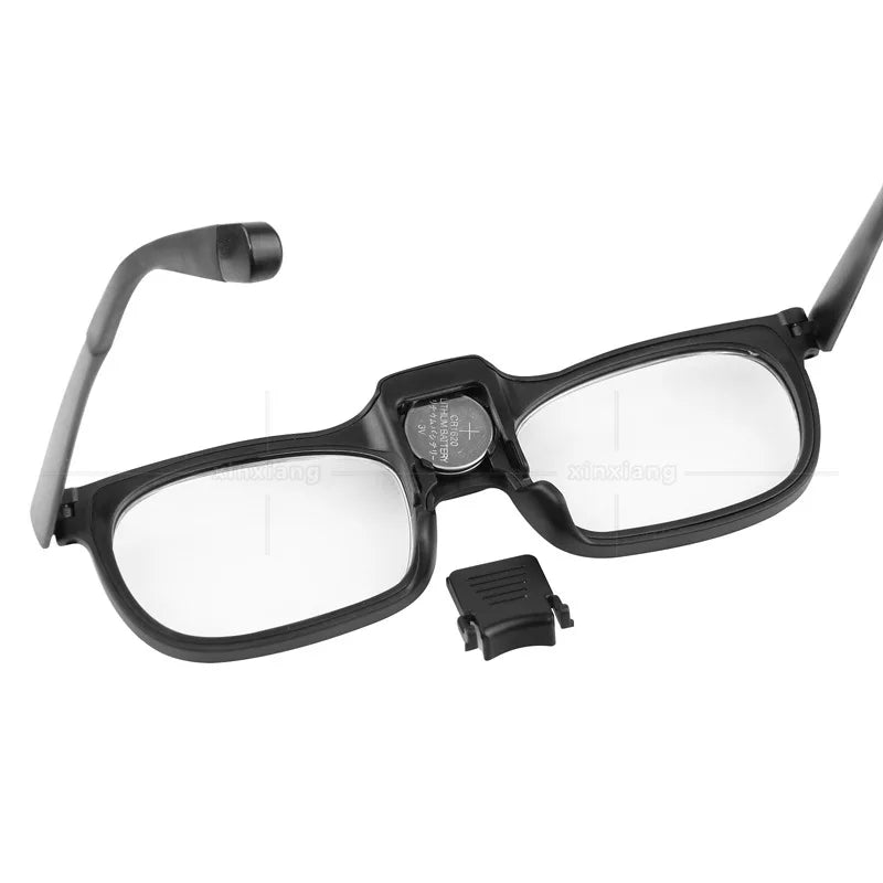 2 Led Lights, Glasses Style Magnifying Glass, Metal Coated Plastic Frame, Elderly Reading Glasses, Reading Glasses Peaceful Pleasures Health and Wellness