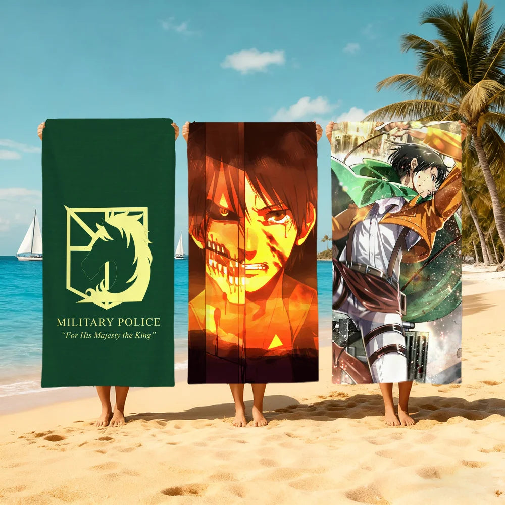 Attack on Titan Anime Beach Towel – Quick Dry & Soft Anime Beach Towel Peaceful Pleasures Health and Wellness