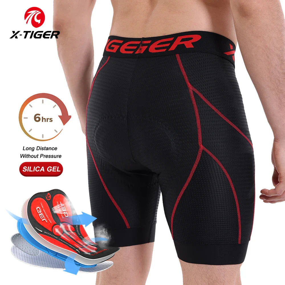 X-TIGER Men's Gel Pad Cycling Shorts – Breathable MTB Underwear