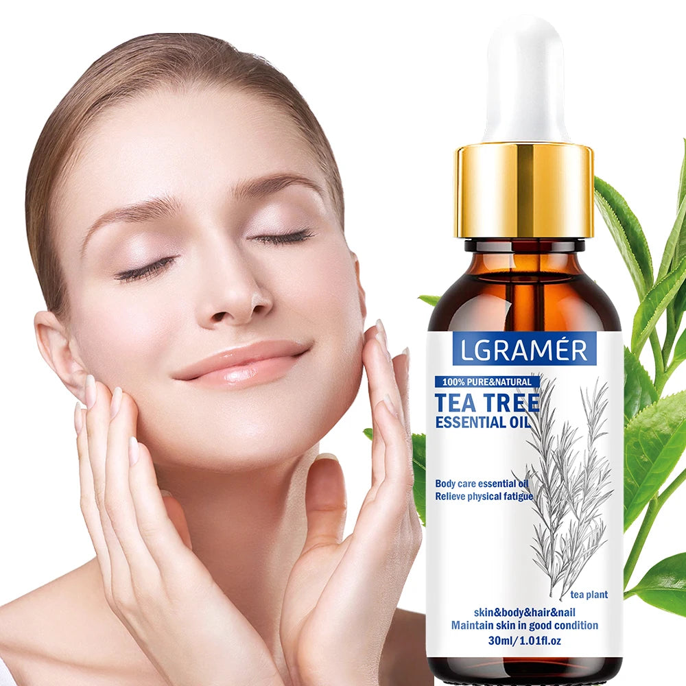 30ML Tea Tree Essential Oil ,100% Pure Nature for Aromatherapy, Diffuser, Humidifier, Woody, Relieving Stress，Massage Muscle Peaceful Pleasures Health and Wellness