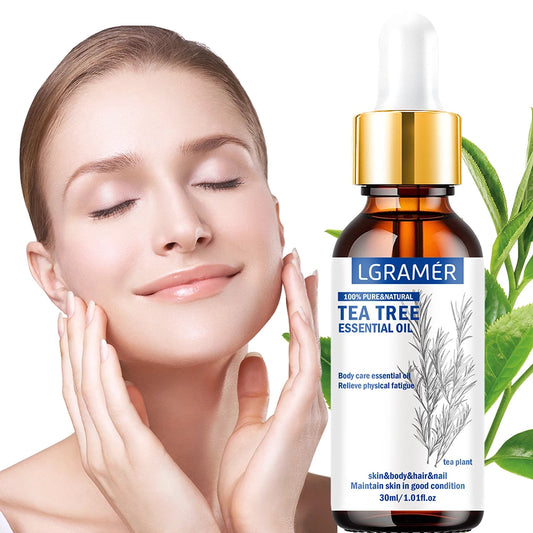 30ML Tea Tree Essential Oil ,100% Pure Nature for Aromatherapy, Diffuser, Humidifier, Woody, Relieving Stress，Massage Muscle Peaceful Pleasures Health and Wellness
