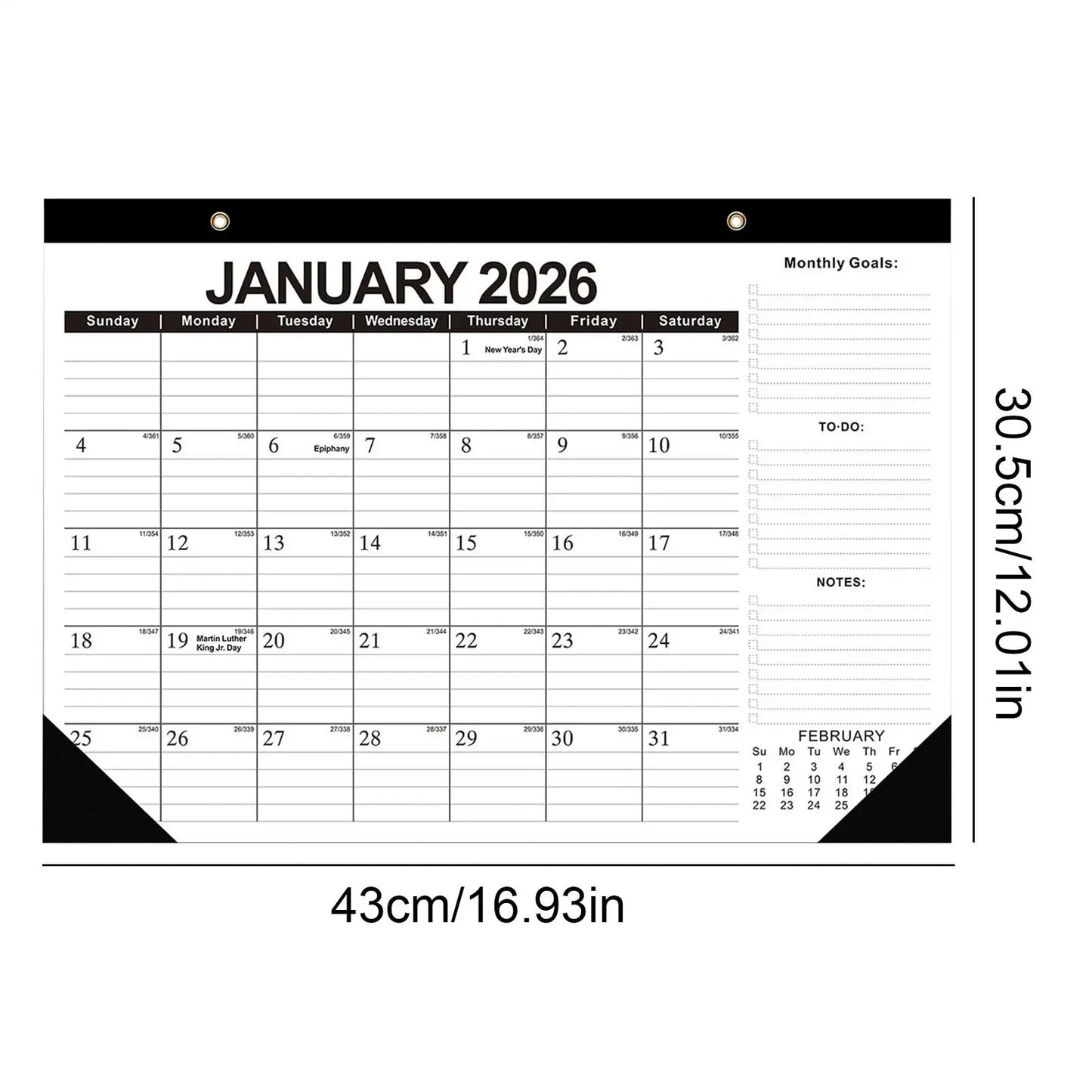 2026–2027 Wall Calendar 18-Month Planner | Home & Office