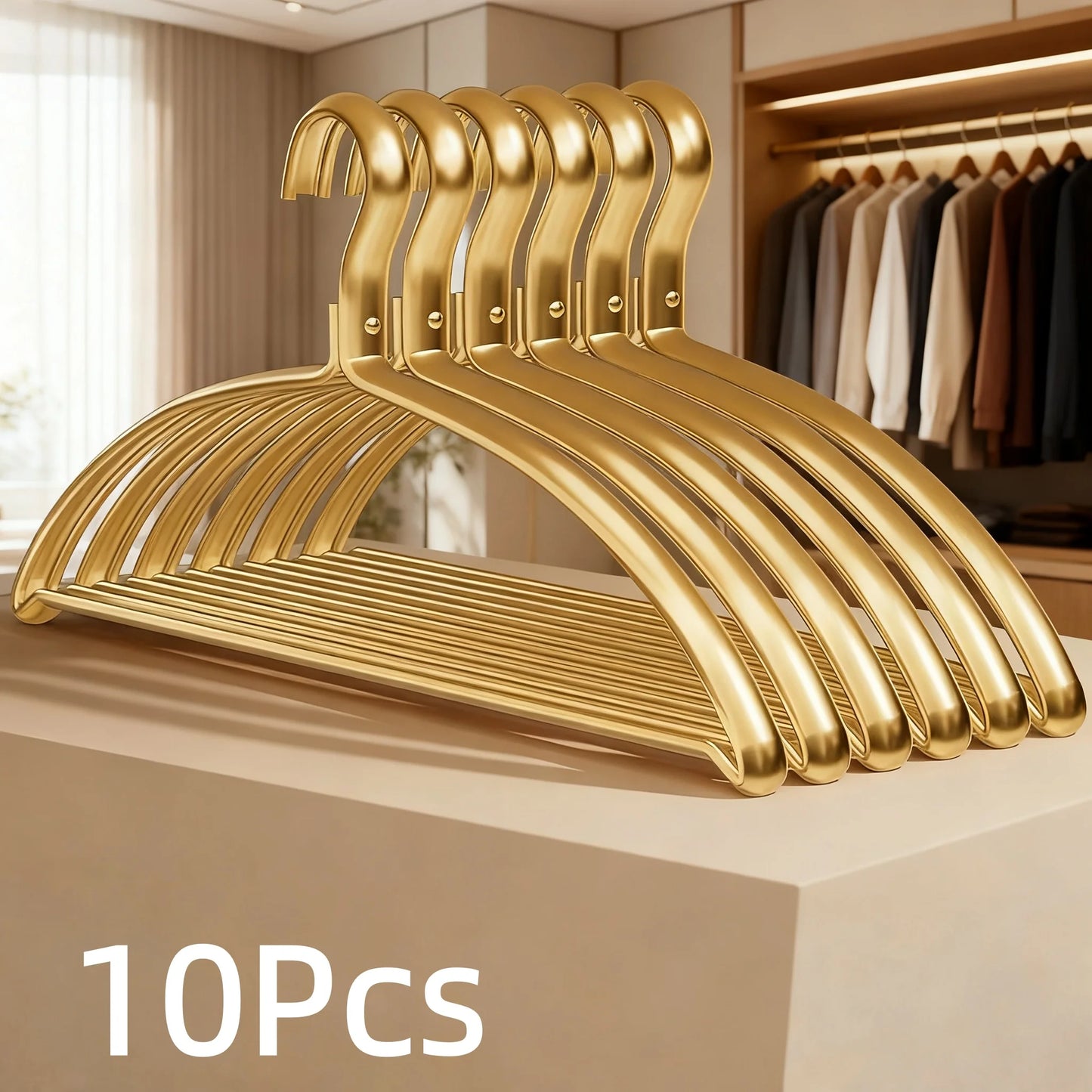 Gold Metal Clothes Hangers 5/10 Pack – Heavy Duty Suit Hangers
