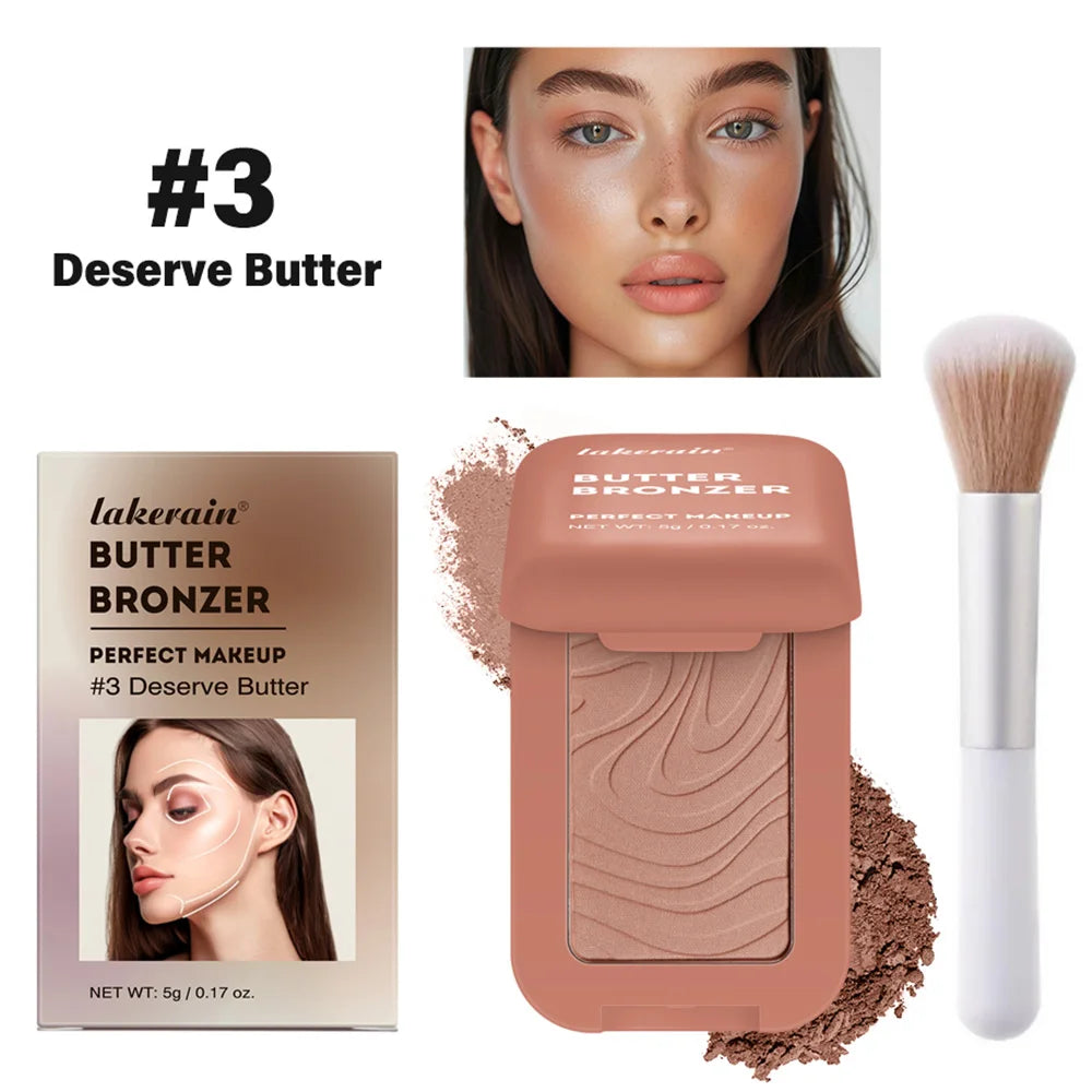 Bronzer Blush Highlights Palette&Brush Makeup Contour Sticks Cosmetics Contouring for Face Shading Palette Powder Peaceful Pleasures Health and Wellness Color3