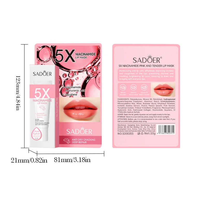 SADOER Niacinamide Lip Mask Balm – Ceramide & Vitamin C 10g