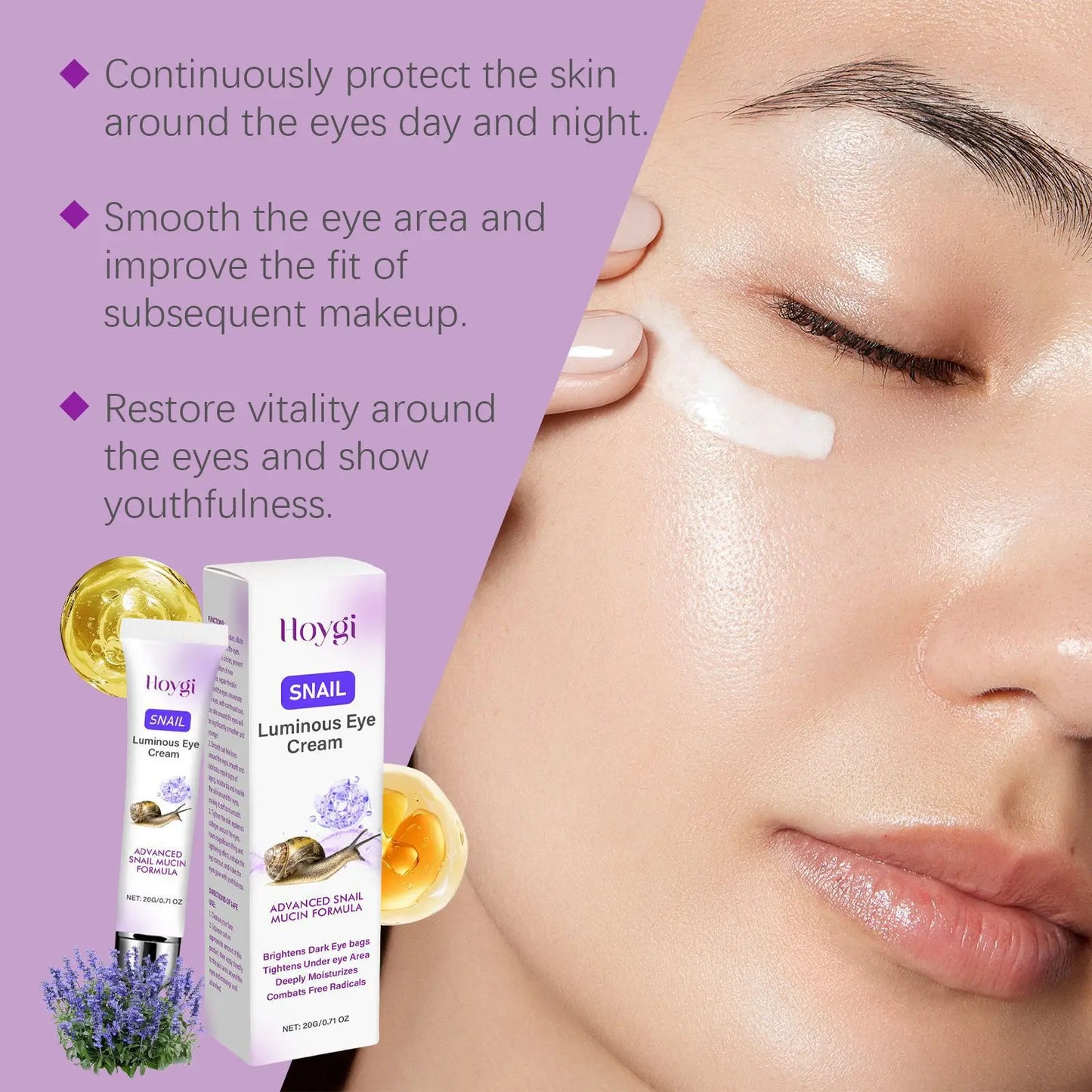 Hoygi Snail Mucin Eye Cream 20g | Dark Circles & Fine Lines