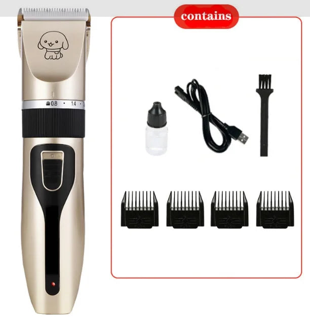 Professional Cat Dog Hair Clipper Tool Silent USB Rechargeable Pet Grooming Clipper Set Electric Pet Hair Clipper Dog Shaver Peaceful Pleasures Health and Wellness golden A