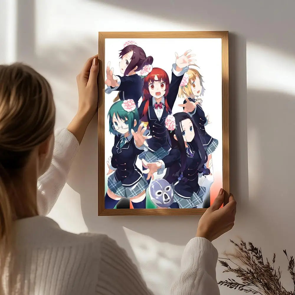 Joshiraku Anime HD Self-Adhesive Waterproof Wall Art Poster Anime Wall Poster Peaceful Pleasures Health and Wellness White7 40X50cmNoframe