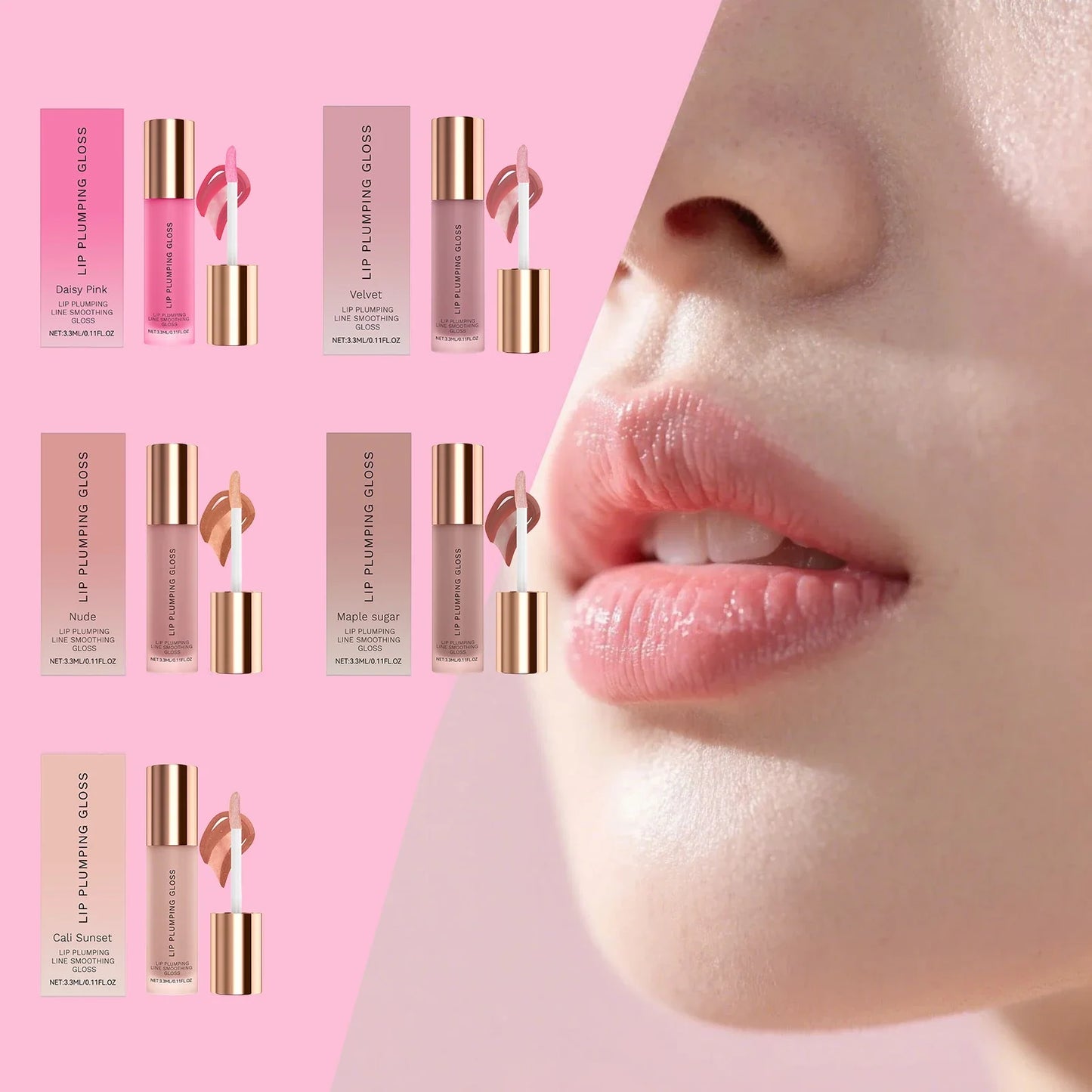 Crystal Plumping Lip Gloss – High-Shine Hydrating Lip Oil