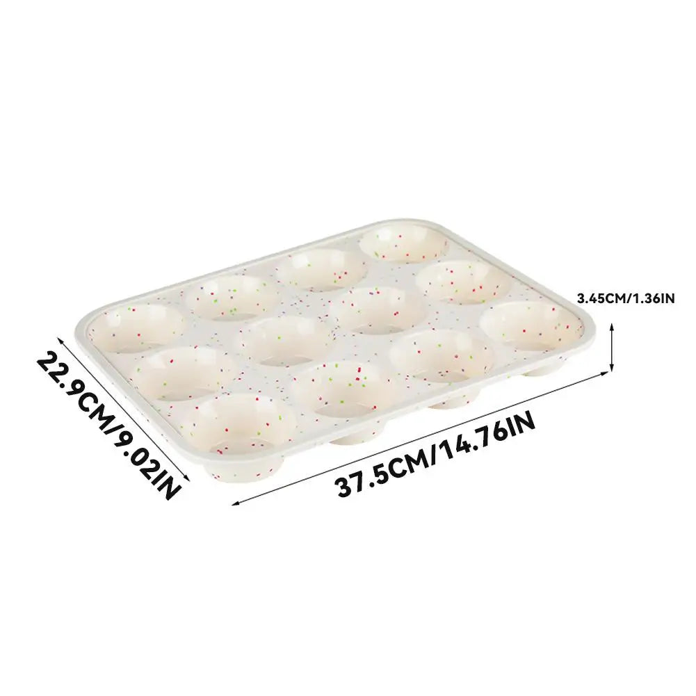 Nonstick Silicone Muffin Pan – 12-Cavity Cupcake Baking Mold