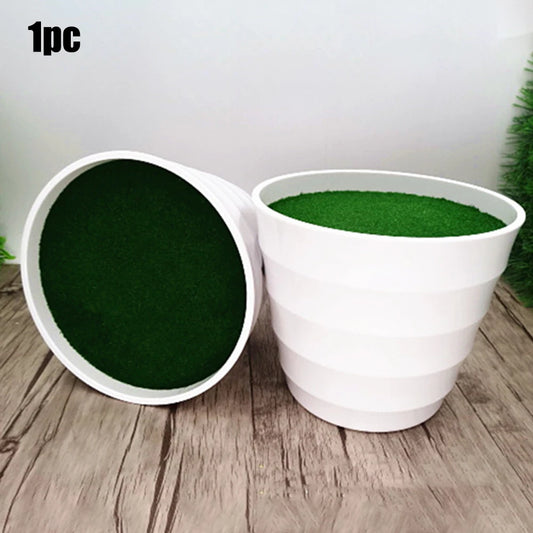 Artificial Pot Plants Nursery Lawn Vase White Plastic Thick Flower Peaceful Pleasures Health and Wellness Default Title