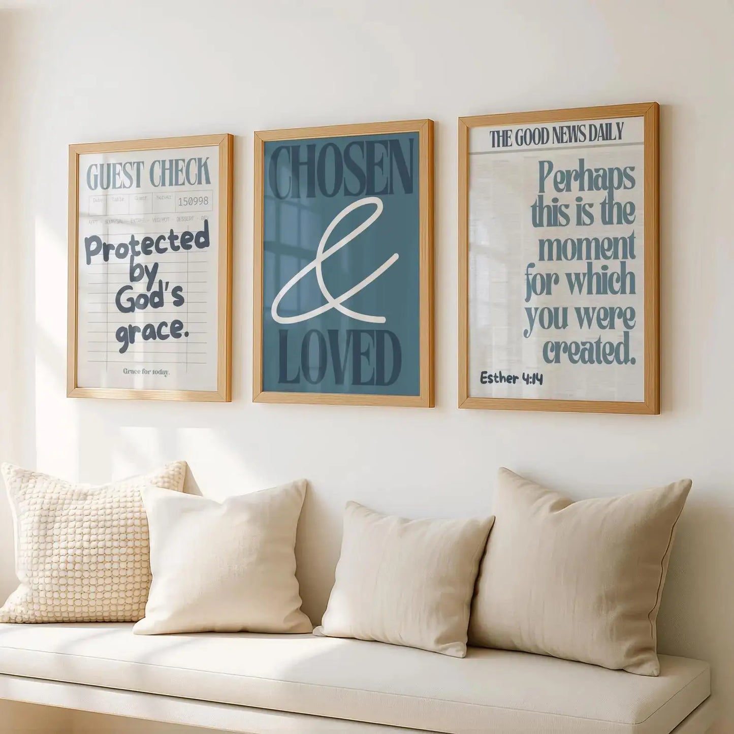 Christian Bible Verse "Chosen & Loved" Canvas Wall Art Print