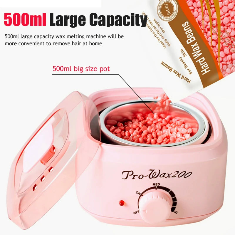 2026 Professional Hair Removal Waxing Kit Flash Sale 500ML White/Pink Body Waxing Beans 50/200g Meltable for Wax Heater Peaceful Pleasures Health and Wellness