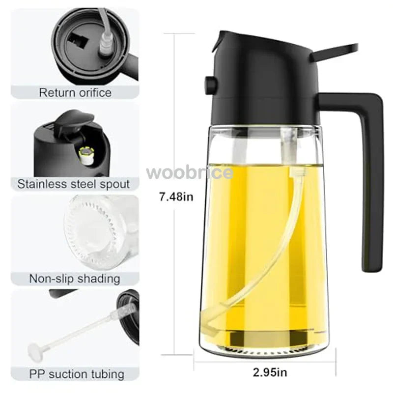 500ml Oil Spray Bottle – Olive Oil Dispenser for Kitchen & BBQ