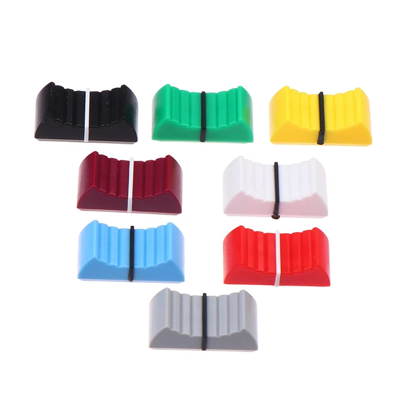 Multicolor Plastic Mixer Push Key Cap Fader Knob Cap Touch Sensitive Slider Ribbed Mixer Desk Switch Knob Cap Length 24.5MM Peaceful Pleasures Health and Wellness