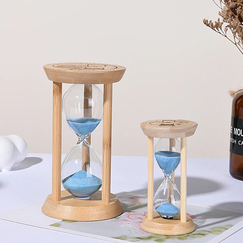1PCS 3/5/10/15/30 Minutes Wooden Hourglass Timer Home Living Room Desktop Decoration Children Birthday Gift Portable Sand Clock Peaceful Pleasures Health and Wellness