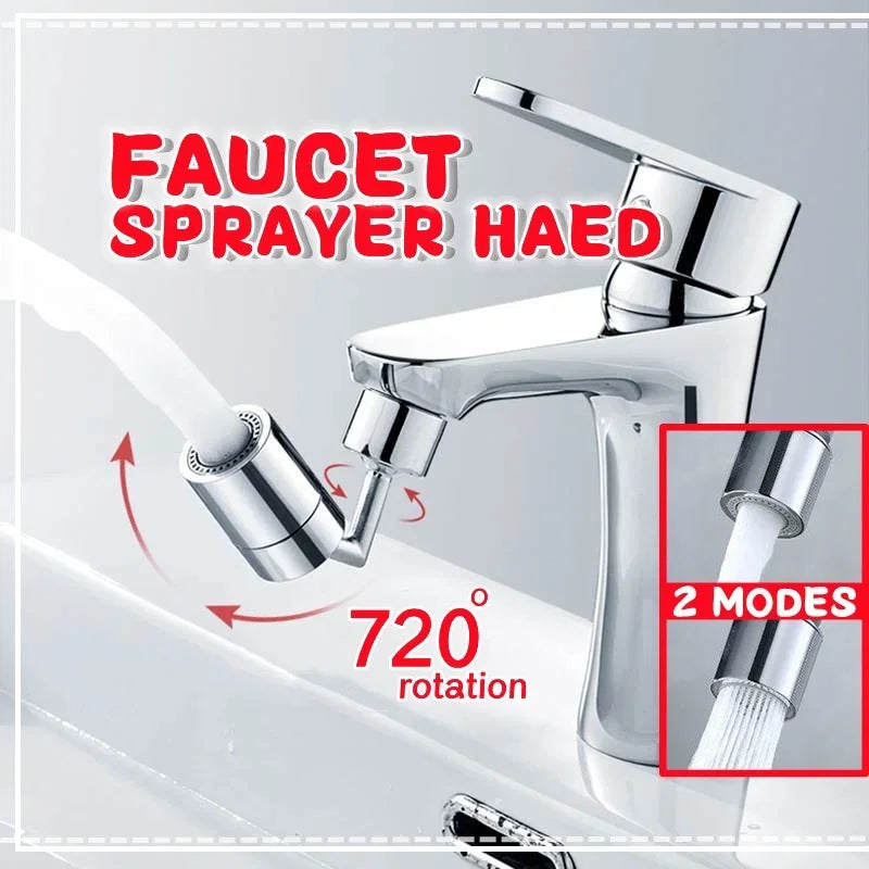 720° Rotating Faucet Extender – Splash-Proof Sprayer Aerator