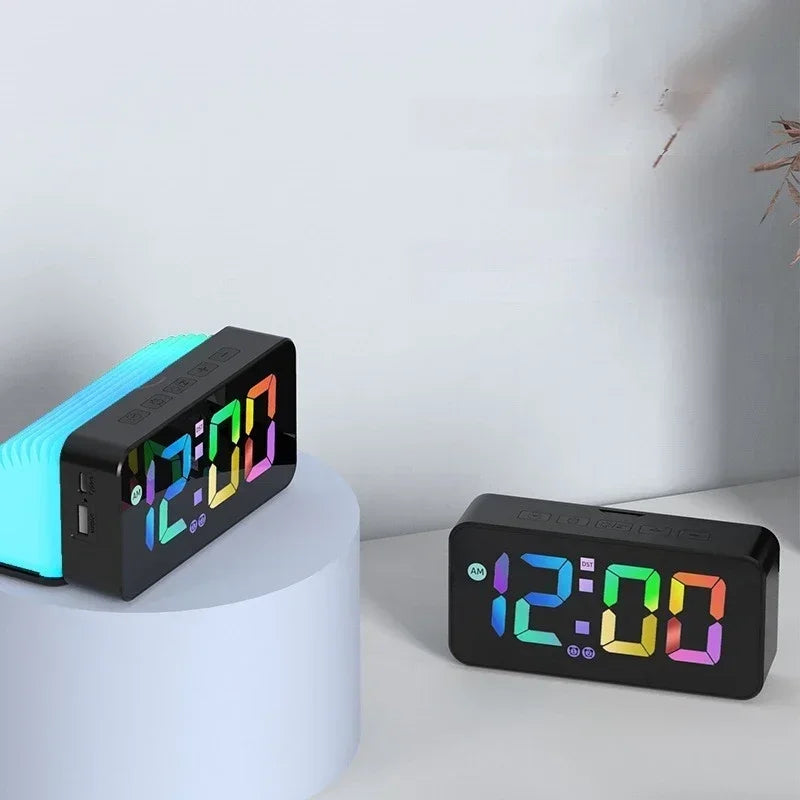 Smart RGB LED Digital Alarm Clock | Voice Activated Bedroom Decor
