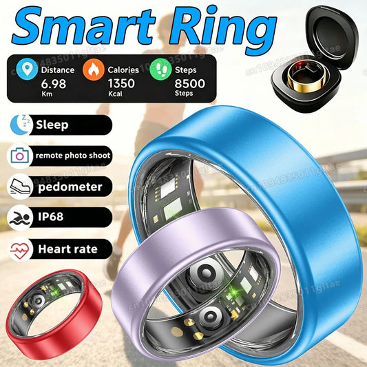 New Smart Ring Men Women, Heart Rate and Blood Oxygen Monitor Smartring IP68 & 5ATM Waterproof, Multi-sport Mode Rings Man 2026 Peaceful Pleasures Health and Wellness