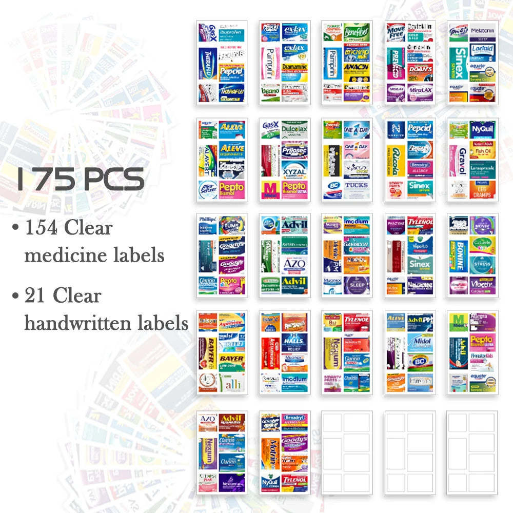 10 Grids Pill Organize Storage Container with 175 Labels Pill Case Health Medicine Organizer Travel Supply Mini Pill Box Peaceful Pleasures Health and Wellness