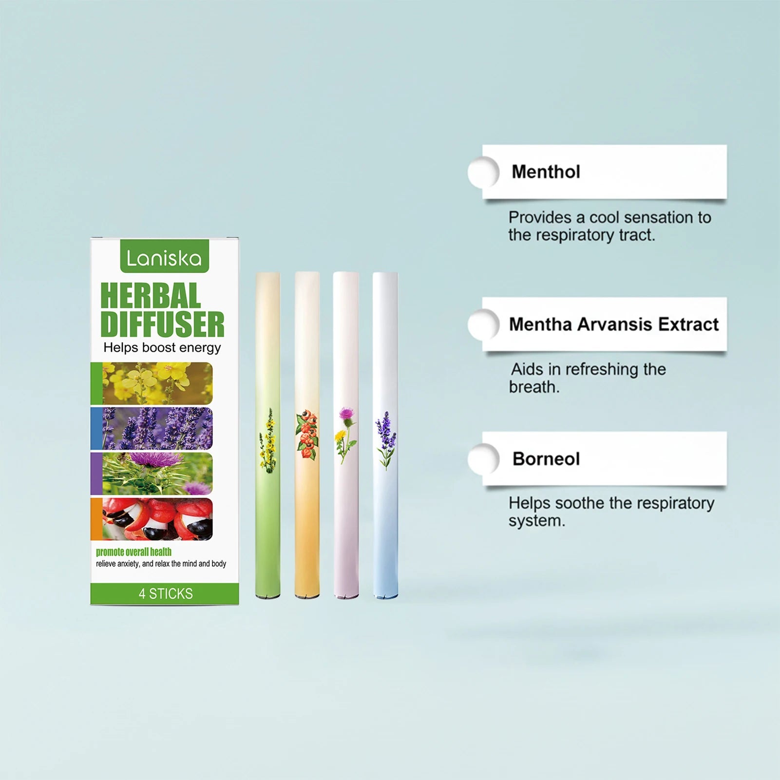 Herbal-Care Stick Set 4pcs Portable Design Natural Moisturizing Gentle Skin Tool For Dry Skin Peaceful Pleasures Health and Wellness