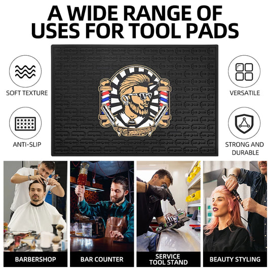 Hairdressing Tool Storage Mat Non-Slip PVC Barber Mat Hair Clippers Combs and Salon Equipment - Essential Hair Salon Accessories Peaceful Pleasures Health and Wellness