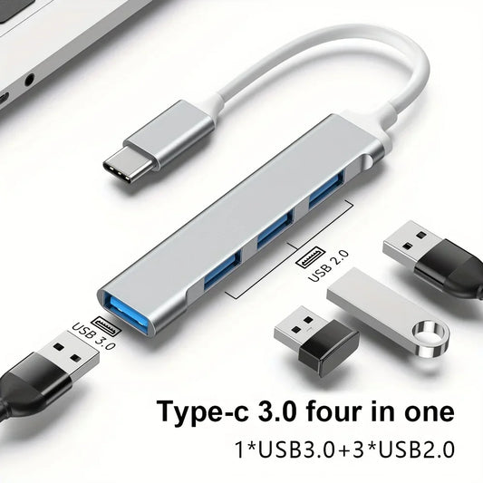 4-Port USB-C Hub 5Gbps USB 3.0 Splitter for MacBook & Laptop USB-C Hub Adapter Peaceful Pleasures Health and Wellness
